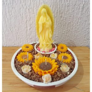Vela Virgen de Guadalupe con Flores