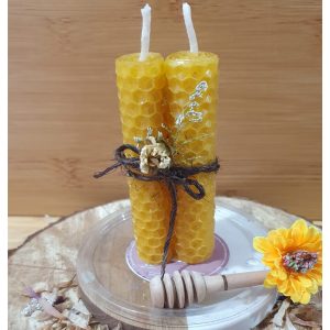 Velas de Miel en Dúo 100% Cera de Abeja